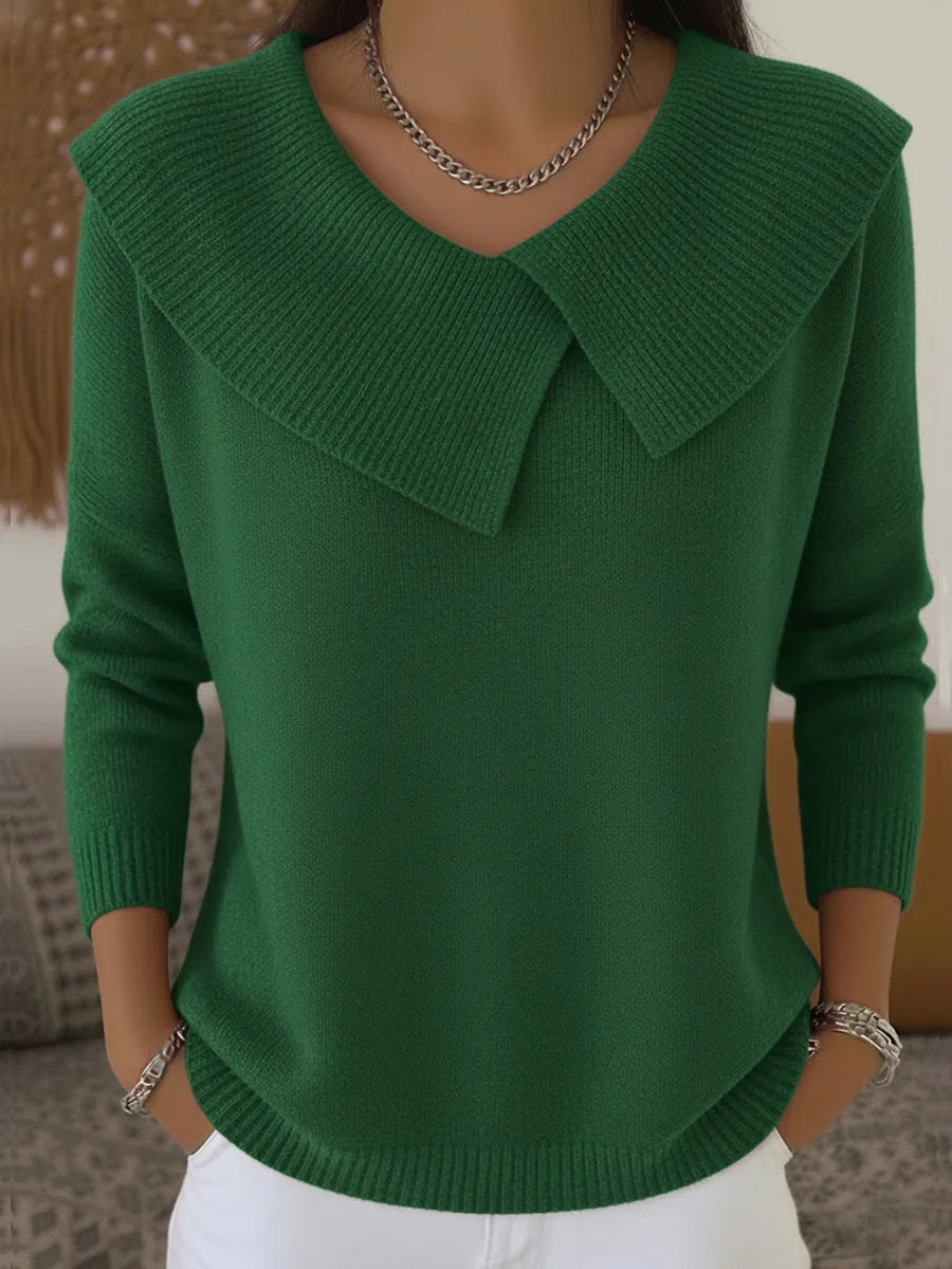 Katarina - Elegancki sweter z ozdobnym kołnierzem