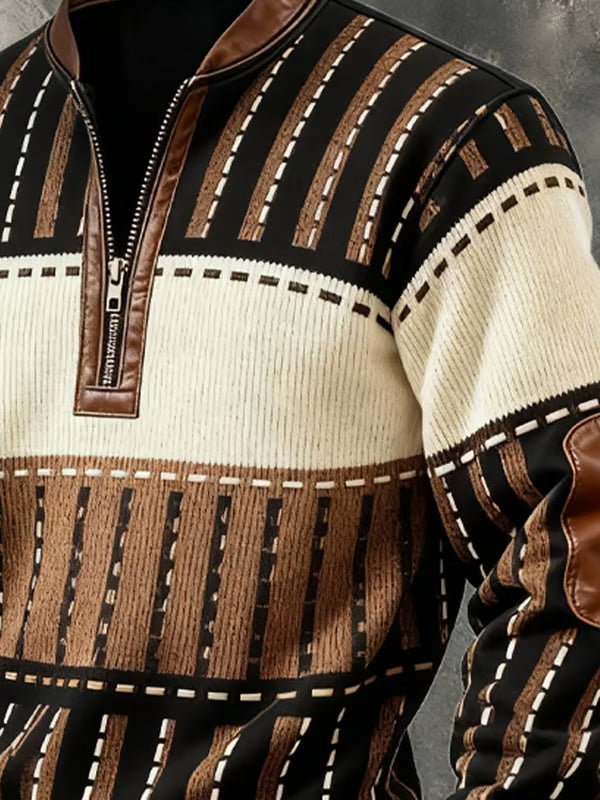 Jomarek – Męska bluza retro z kontrastowym zamkiem