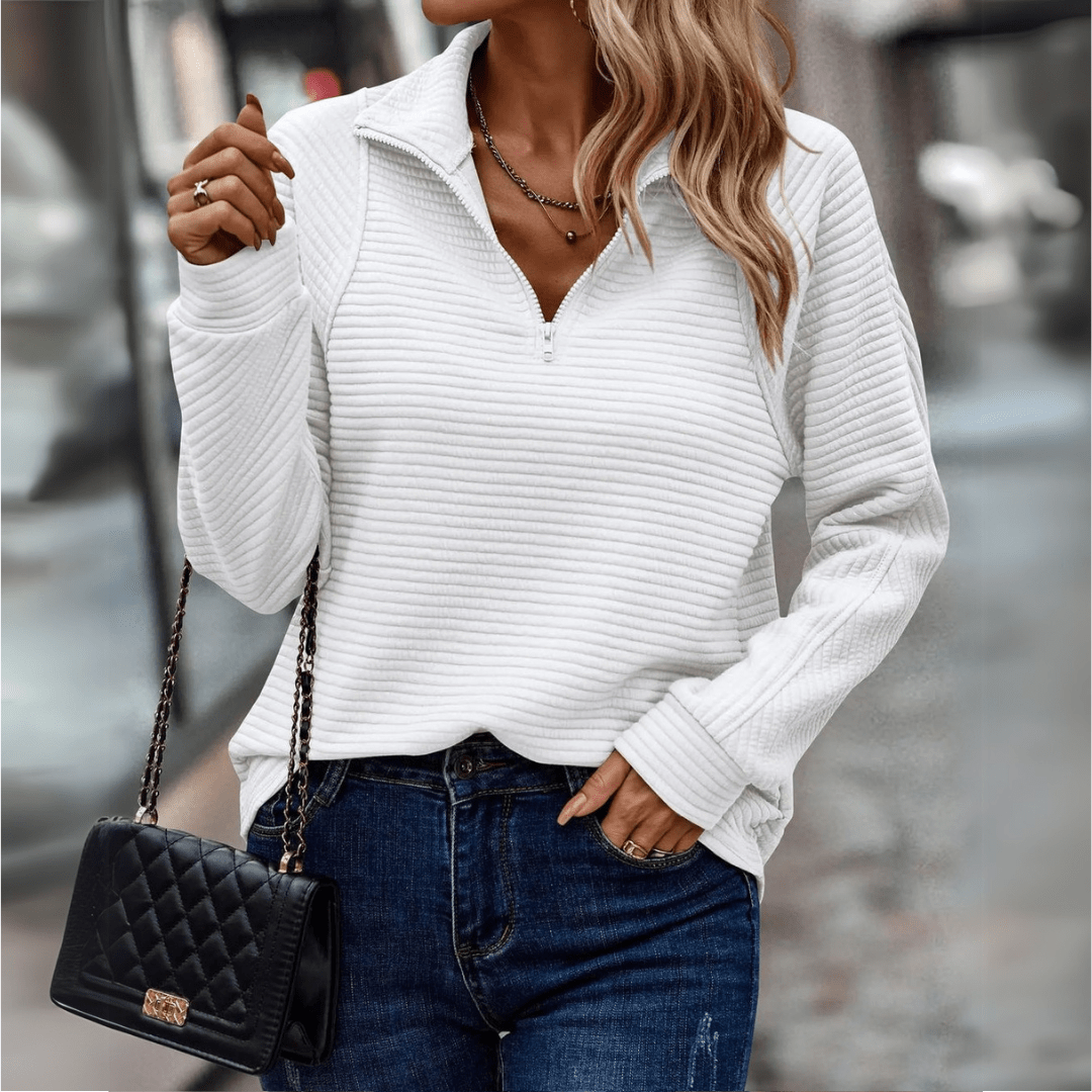 Tomira – Elegancki sweter z zamkiem