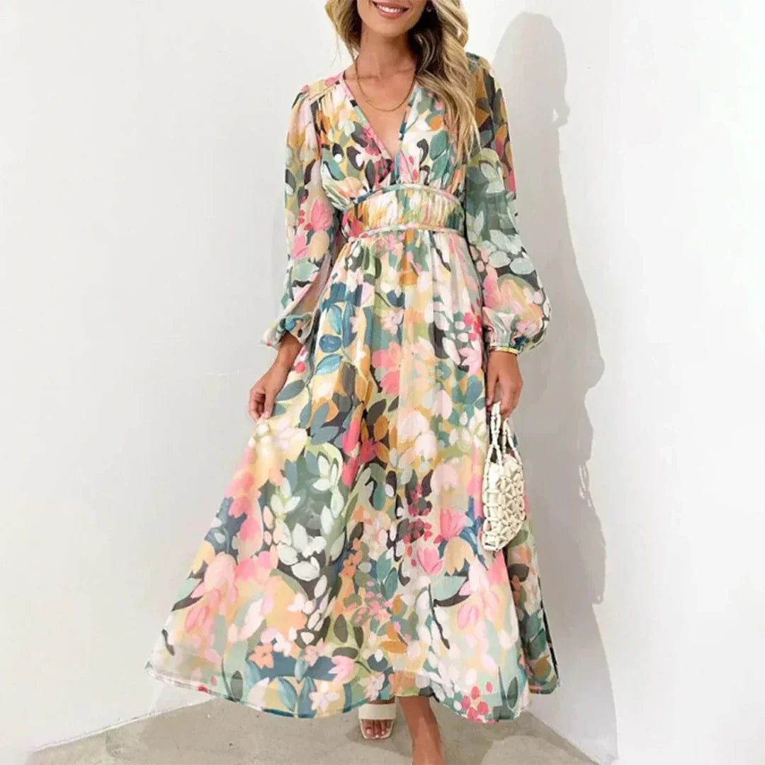 Ilona – Elegancka sukienka maxi w kolorze różowym